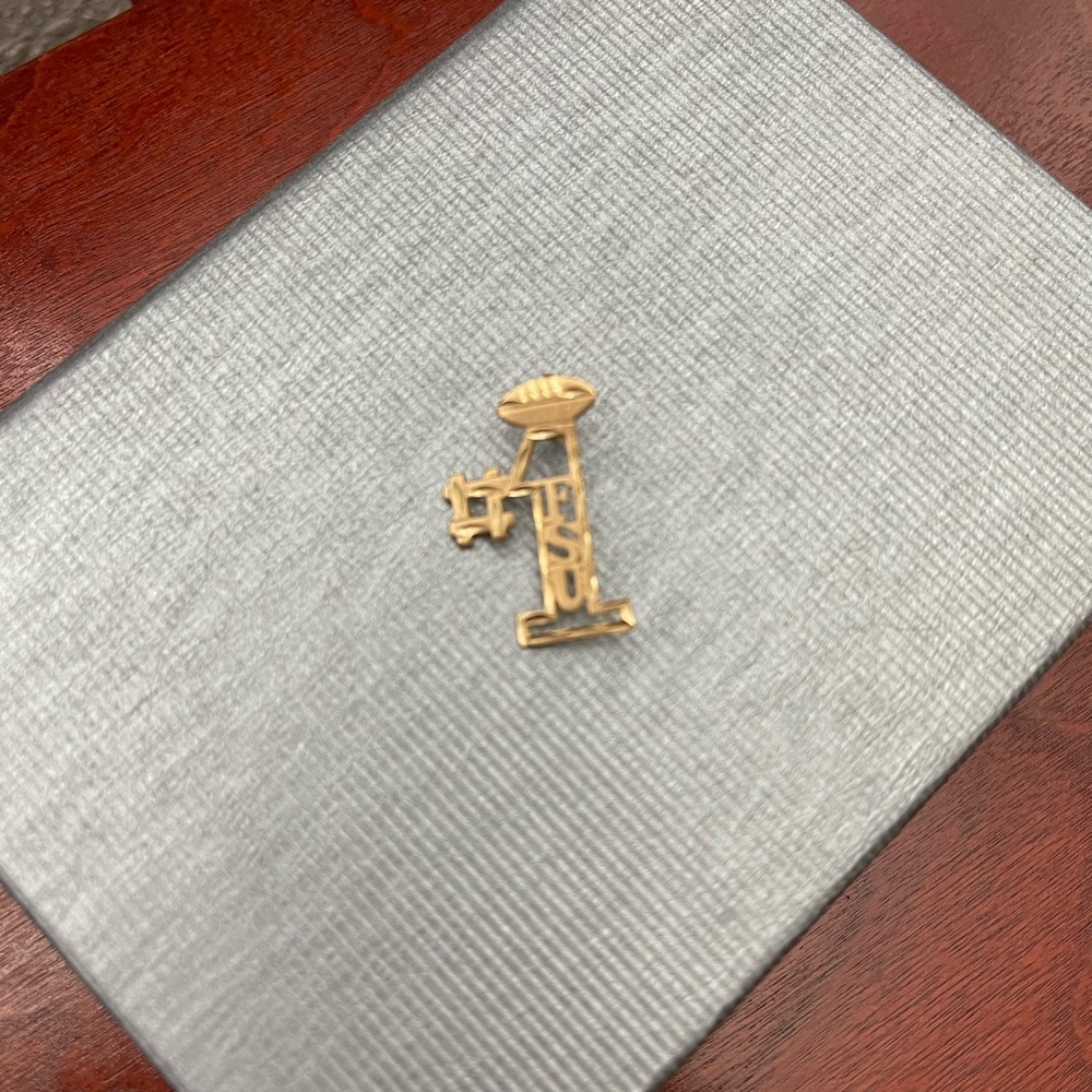Florida State University gold charm (FSU) 14 karat